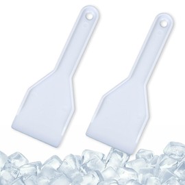 EODKSE Freezer Ice Scraper Set - 2 Plastic Ice Scrapers for Ice and Snow Removal - Home Cleaning Tool - White