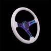 Car Sports Steering Wheel With Rainbow Spokes Classic White Racing