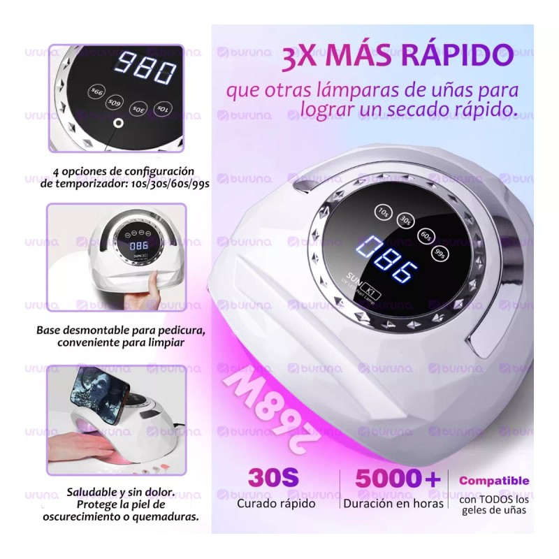 Buruna Lámpara De Uñas 300w/70led Secadora Uñas,lámpara Uv Uñas
