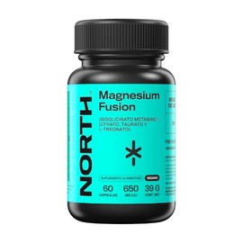 NORTH Magnesio Fusion 4 en 1 | Glicinato de Magnesio (Bisglicinato Metamag®), Citrato, Taurato y L-Treonato | Alta Absorción, Sueño Reparador, Relajac