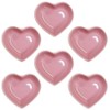 Yuauy 6 pcs Pink Heart Shaped Porcelain Soy Sauce Dish
