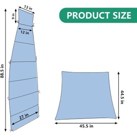 Outdoor Hanging Lounge Chair Replacement Cushion Cover and Umbrella Fabric, Patio Curved Chaise Hammock Floating Swing Chair Pads Cover with Double sided organizer (Cushion Not Included) (Orange)