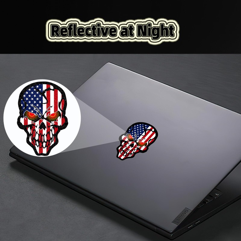 6pcs Reflective American Flag Hard Hat Stickers, Red Ops Decals