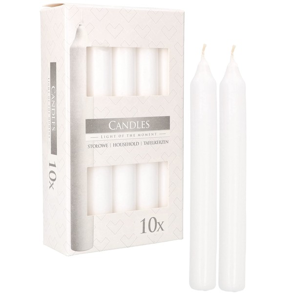KOTARBAU® Pack of 10 Taper Candles White Unscented