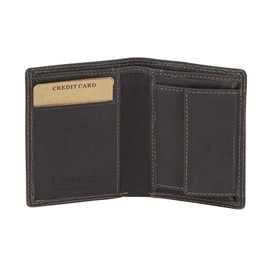 LEAS MCL Mini Wallet Extra Thin without Flap in Portrait Format in Real Leather Brown Vintage Collection, brown, Vintage
