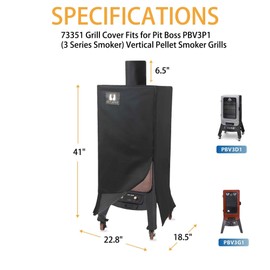 SUPJOYES 73351 Cover for Pit Boss Pellet Smoker Grill, Pitboss 3 Series Vertical Smoker Cover, Heavy Duty Waterproof BBQ Accessories