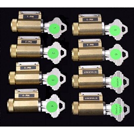 Progressive Practice Lock Assortment Set of 8 Educational Aid (KW Keyway)