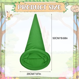 TAXTYHRE Dwarf Gnome Hat, Adult Gnome Hat, Adult Gnome Hat, Pointed Hat, Adult Long, Dwarfs Pointed Hat, Elf Hat, Perfect for Parties and Role Play with Fairy Tale Theme (Green)
