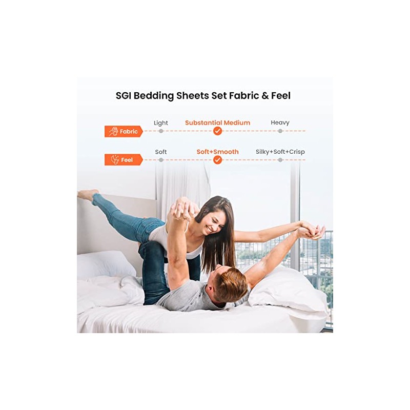 SGI bedding - Juego de sábanas principal de 600 hilos