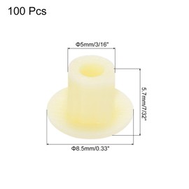 QUARKZMAN 100 Pieces Plastic Hole Plugs, 5mm (3/16") Beige Screw Cap Cover Snap in Locking Round Button Top Shelf Plugs for Cabinet Cabinet Bookcase Furniture