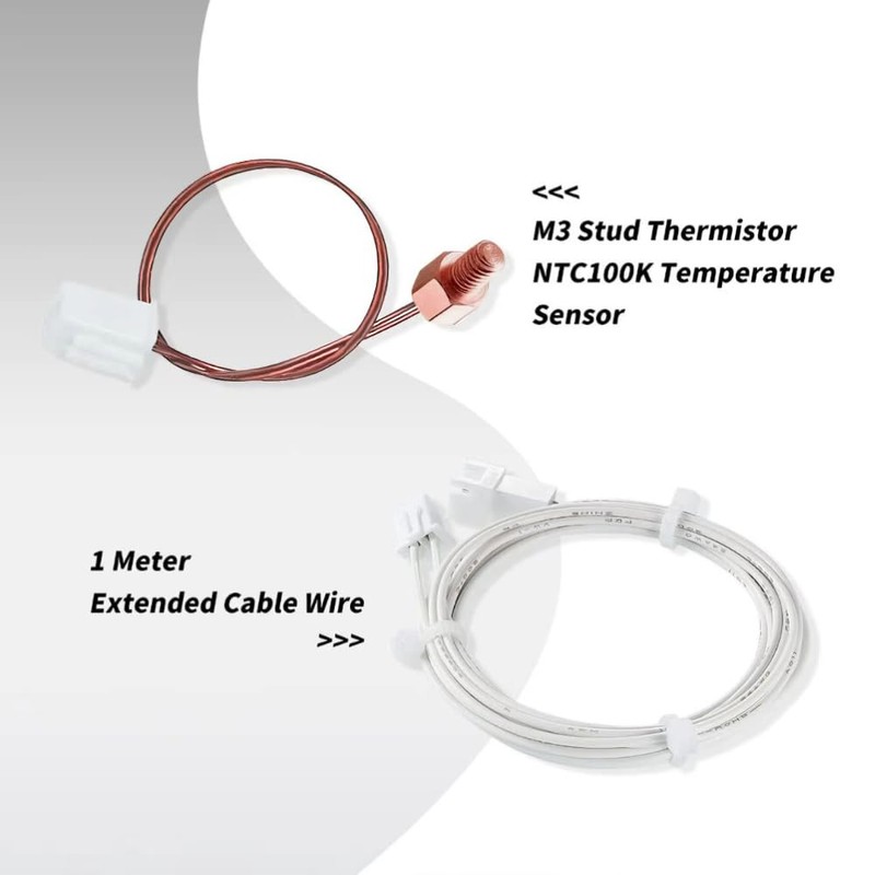 3D Printer Thermistor 100k NTC 3950, M3 Stud Thermistor 100k