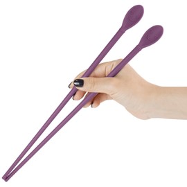 Carrotez Silicone Cooking Chopsticks, Long (12 inch) Reusable Chopsticks for Cooking, Heat Resistant, Non-Scratch, Gentle on Cookware, 1 pair - Pink Burgundy