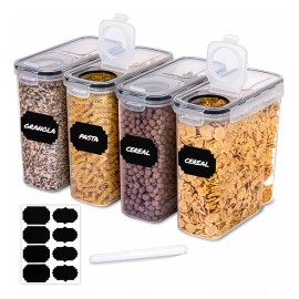 Bluelander Juego De 24 Recipientes Herméticos De Plástico Para Cereales