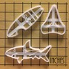 BAKERLOGY Set of 3 Shark Attack Theme Cookie Cutters (Designs: