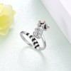 qielizhu Raccoon Ring 925 Sterling Silver Racoon Open Rings Adjustable