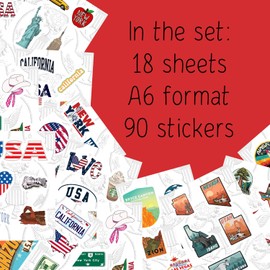 USA Stickers for Water Bottles and Laptops - USA Party Gifts and Decorations Waterproof Vinyl Stickers American Flag and Patriotism Stickers - USA Stickers