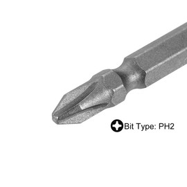 sourcing map 1/4 Inch Hex Shank Length Magnetic Screwdriver Double Head Screwdriver Bits H1 / 4 x 65 mm x SL6 / PH2 Pack of 2