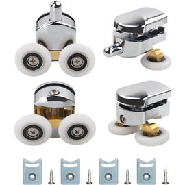 Clarmonde 23mm Replacement Sliding Door Rollers for Shower Door, 4pcs for 4-6mm Glass Curved Shower Door Rollers Shower Cubicle Accessories (4pcs-23mm)