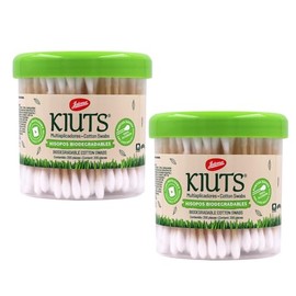 Jaloma Kiuts Cotton Swabs, Biodegradable, for Hygiene and Beauty, 2Pack, 200 Ct Each Jar
