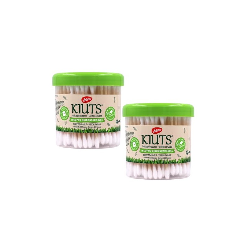 Jaloma Kiuts Cotton Swabs, Biodegradable, for Hygiene and Beauty, 2Pack,