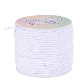 Benecreat Elastic Cord, Stretch, Thread, Beads, String, Fabric Crafting, String for DIY Crafts, Jewellery Making, 2mm, White