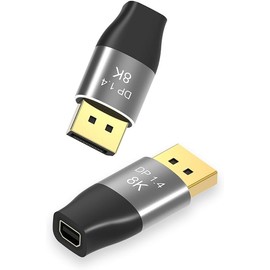 Mini DP Female to DisplayPort Connector 8K Adapter 1.4 Bidirectional Transmission 8K 60Hz 4K 144Hz DisplayPort to DP Connector