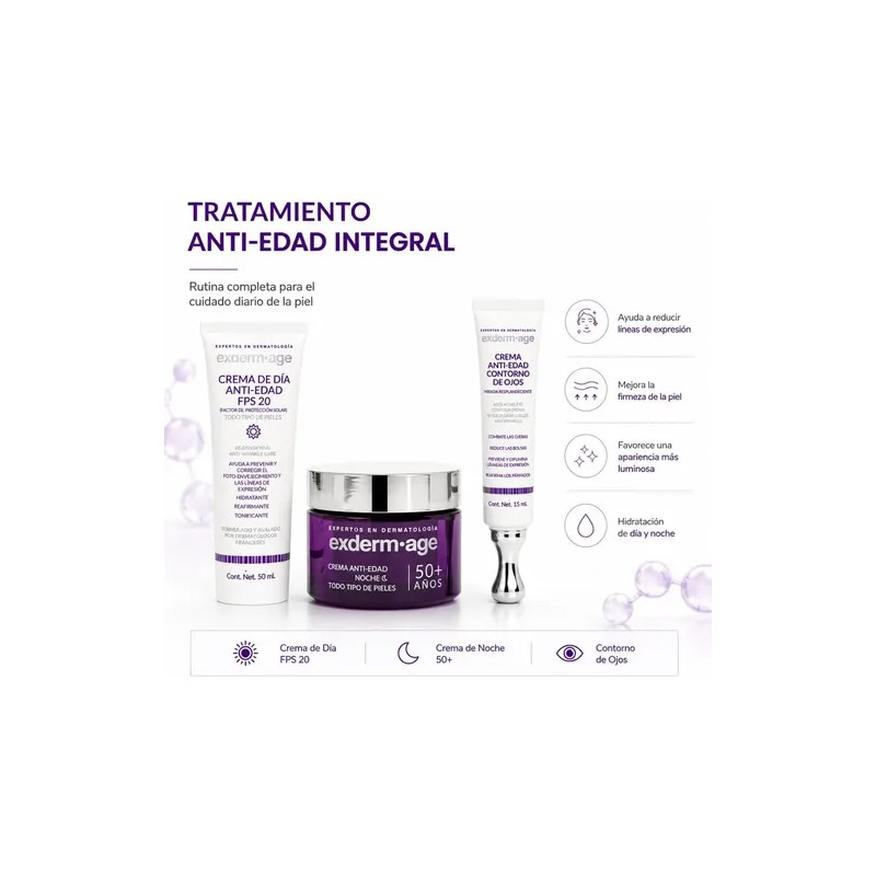 Kit Exderm Age Antiedad Crema Dia + Noche + Contorno