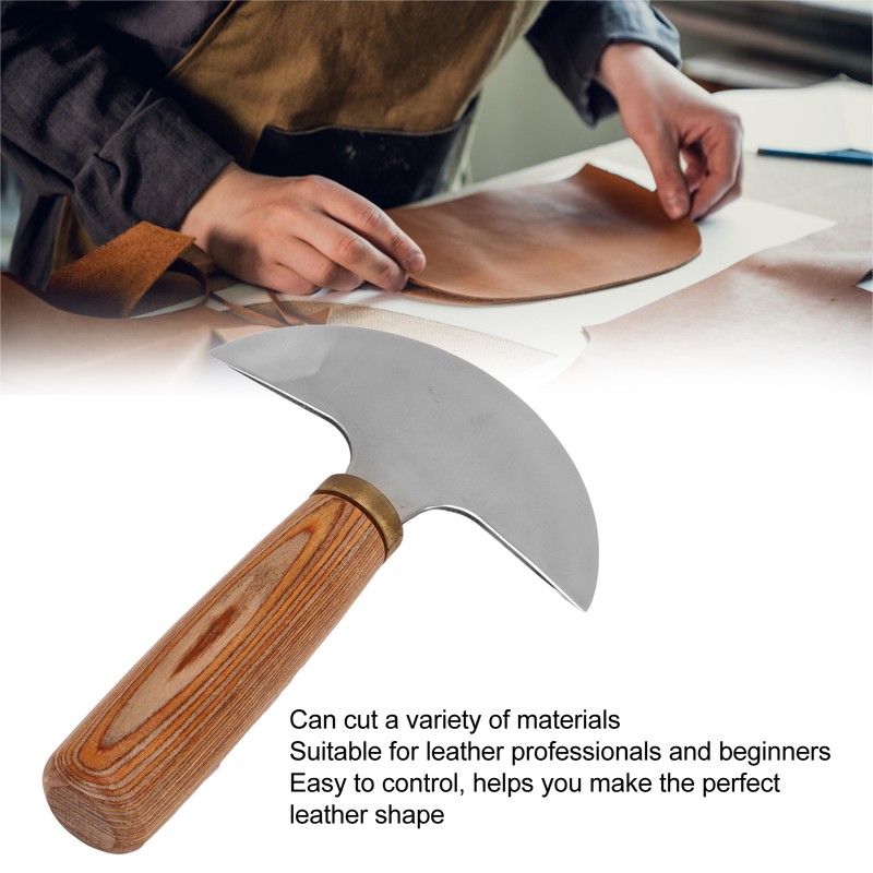 Round Leather Knife DIY High Carbon Steel Leather Cutting Tools