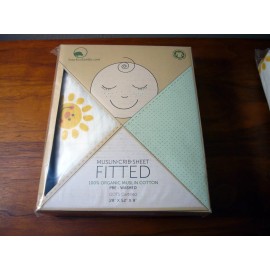 Your/ Eco/ Family NIB Your Eco Family Fitted Crib Toddler Sheet Organic Cotton Muslin Sunflower
