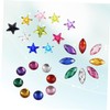 TEHAUX 900pcs Mixed Acrylic Flatback Gems Five-Pointed Star Round Rhinestones