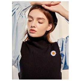 Sunflower Brooch Pin for Women Teen Girls Plant Yellow Daisy Flowers Suit Lapel Pins Elegant Dress Accessories Jewelry Gifts Clip for Hat Bag Tie Coat Collar Brooches Daughter (White)