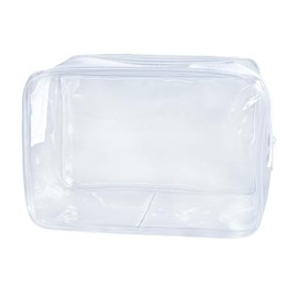 Neon Clear Pouch Small, Clear Makeup Bag, 7"x2.3"x4.7" Size TSA Approved Toiletry Bag, Clear Travel Bags for Toiletries, Clear Cosmetic Bag for Women and Men Small (transparent)