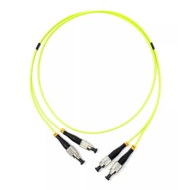 RiteAV 0.5M 1.6FT 100Gb OM5 Multimode Duplex Fiber Optic Cable 50/125 FC-FC Lime Green