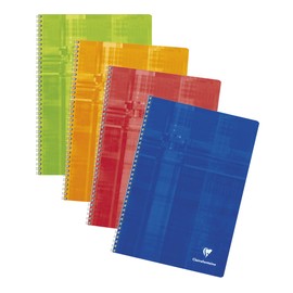 Clairefontaine - Ref 81422C - Wirebound Notebook (50 Sheets) - A4 in Size, Squared Ruling, 90gsm Brushed Vellum Paper, Laminated Card Cover - Random Colour