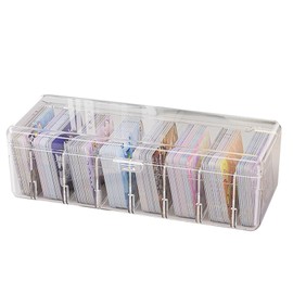 LdawyDE Index Card Box, 24.8 x 10 x 7.5 cm Index Box with Removable Dividers, Transparent Index Card Box with Lid for up to 700 Cards for Flashcards, Business Cards, Notes Cards
