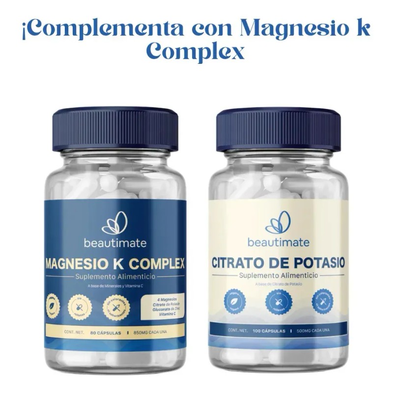 Citrato De Potasio 100 Cápsulas 500mg Calidad Premium, Natural Vegano