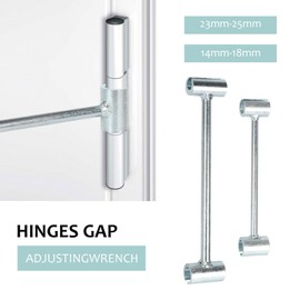 Pack of 2 Door Hinge Adjustment Tool, Hinge Gap Adjusting Wrench, Gap Adjustment Key Repair Tools for Flags Type Hinged Doors Such as Fire Doors Security Doors (14 + 18 + 23 + 25 mm)