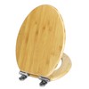 Elongated Bamboo Toilet Seat with Lid Quick Release Slow Close