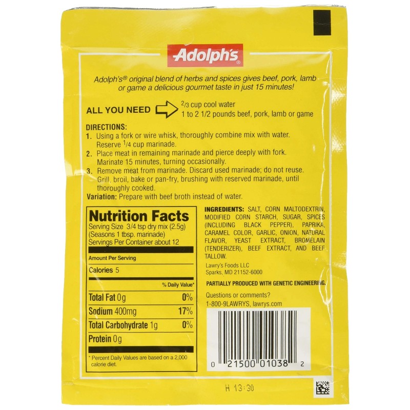 Adolph's Original Meat Marinade 1 Ounce Pack of 4 Sauces