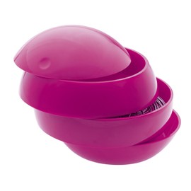 Spirella Bowl Shiny ABS Beauty Tidy Box, Dark Pink