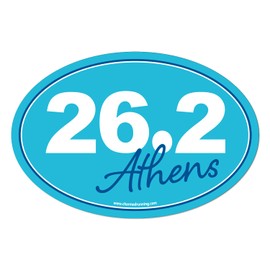Charmed Running Brand Athens Marathon 26.2 Script Car Magnet