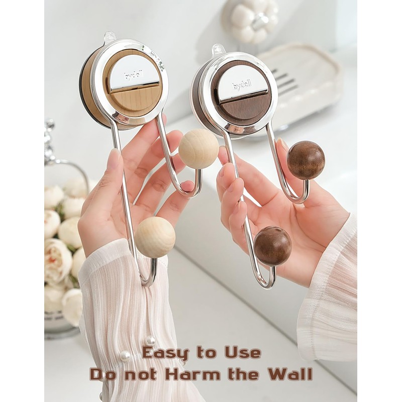 MURRI&MURRDI Strong Vacuum Suction Hooks 2 Pack, Hanger Suction Cup
