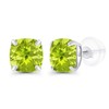 Solid 14K White Gold 6mm Cushion Natural Green Peridot August
