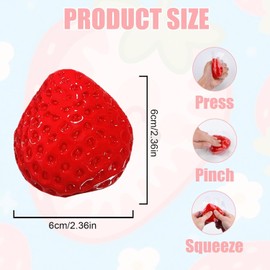 Taba Squishy Strawberry, Cute Fufu Squishy Strawberry,Soft Stress Relief Toy Red and Pink for Home, Office, Birthday Gift, Relaxation and Fun (PINK)
