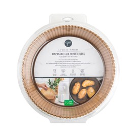 Core Kitchen Natural Brown 7.9 Inch Round Air Fryer Liners, Disposable Non-Stick Parchment Paper for Frying, Baking, Roasting & Grilling, 75 Pieces, 43387