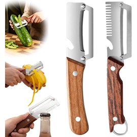 Thickened Fruit Peeler Knife Shredding Peeler,All-in-one Stainless Steel Peelers with Bottle Opener,2PCS Upgraded Multi-functional Vegetable Peeler for