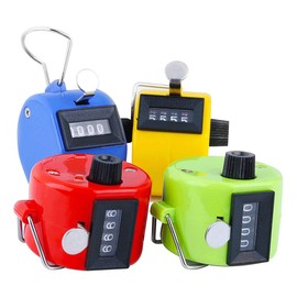 Tebery Pack of 8 Color Hand Tally Counter 4 Digit Mechanical Palm Click Counter Count Clicker Assorted Color Hand Held Counter Clicker for Sport/Stadium/Coach and Other Event