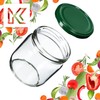 KADAX Jam Jars 425 ml, Preserving Jars with Screw Lids,