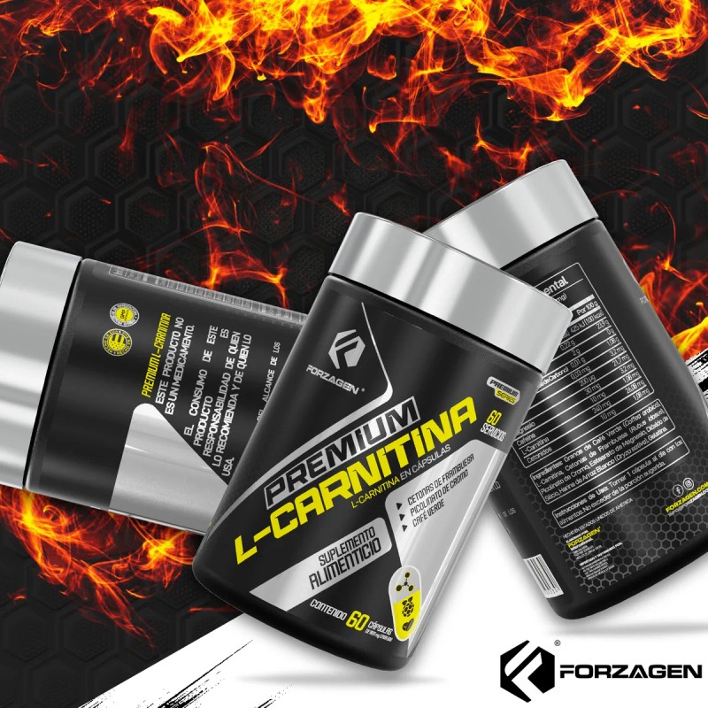 Forzagen Premium L-carnitina 60 Caps Complejo Termognico Sin Sabor
