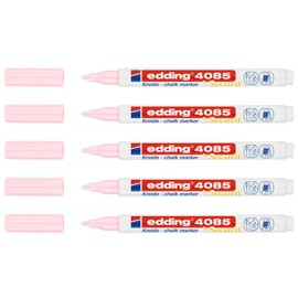 Edding Flüssigkreide-Marker 4085, Pastellrosa, runde Spitze, 1-2 mm, 5 Stück
